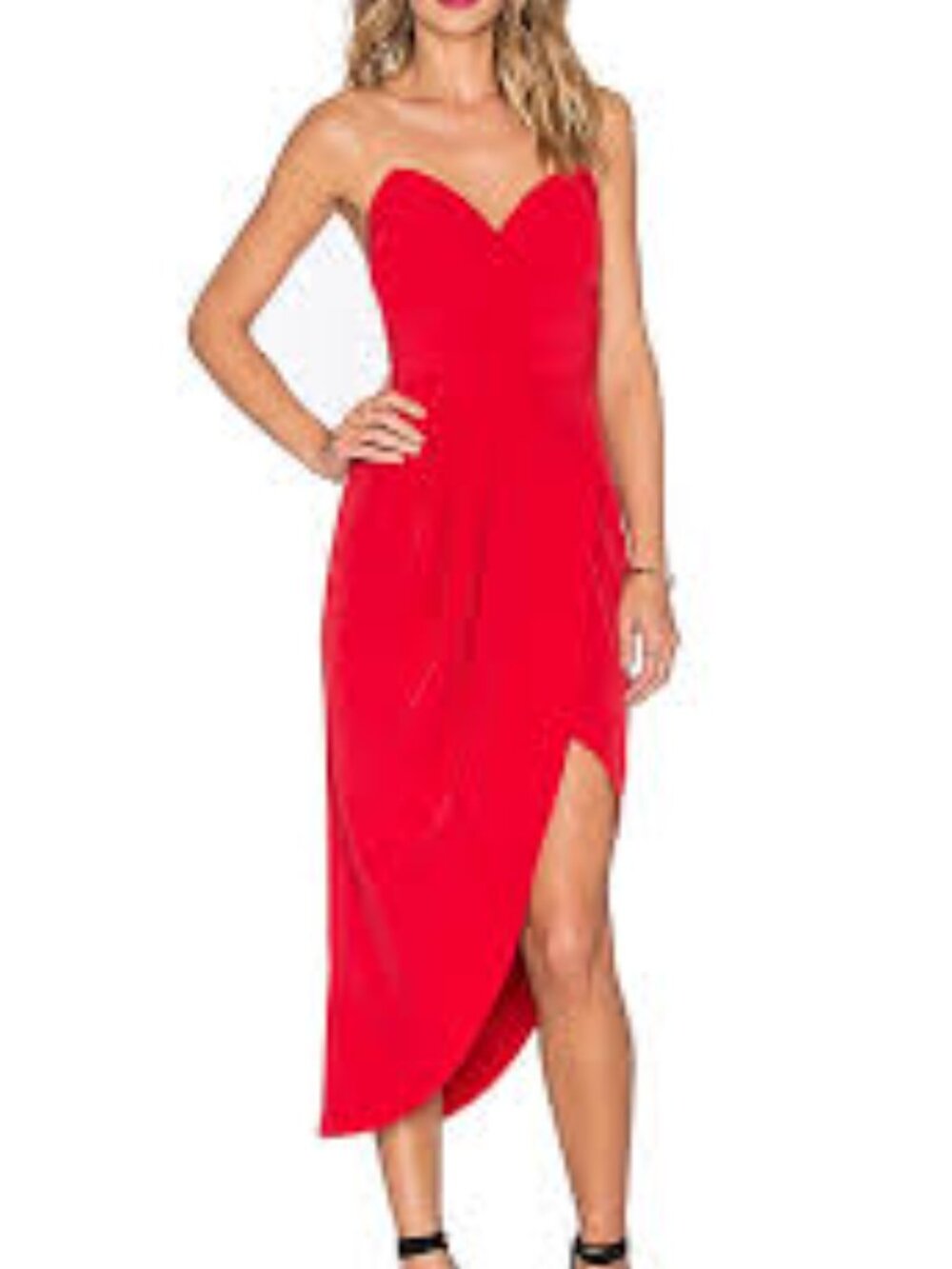 Lovers & Friends Strapless Red Evening Dress